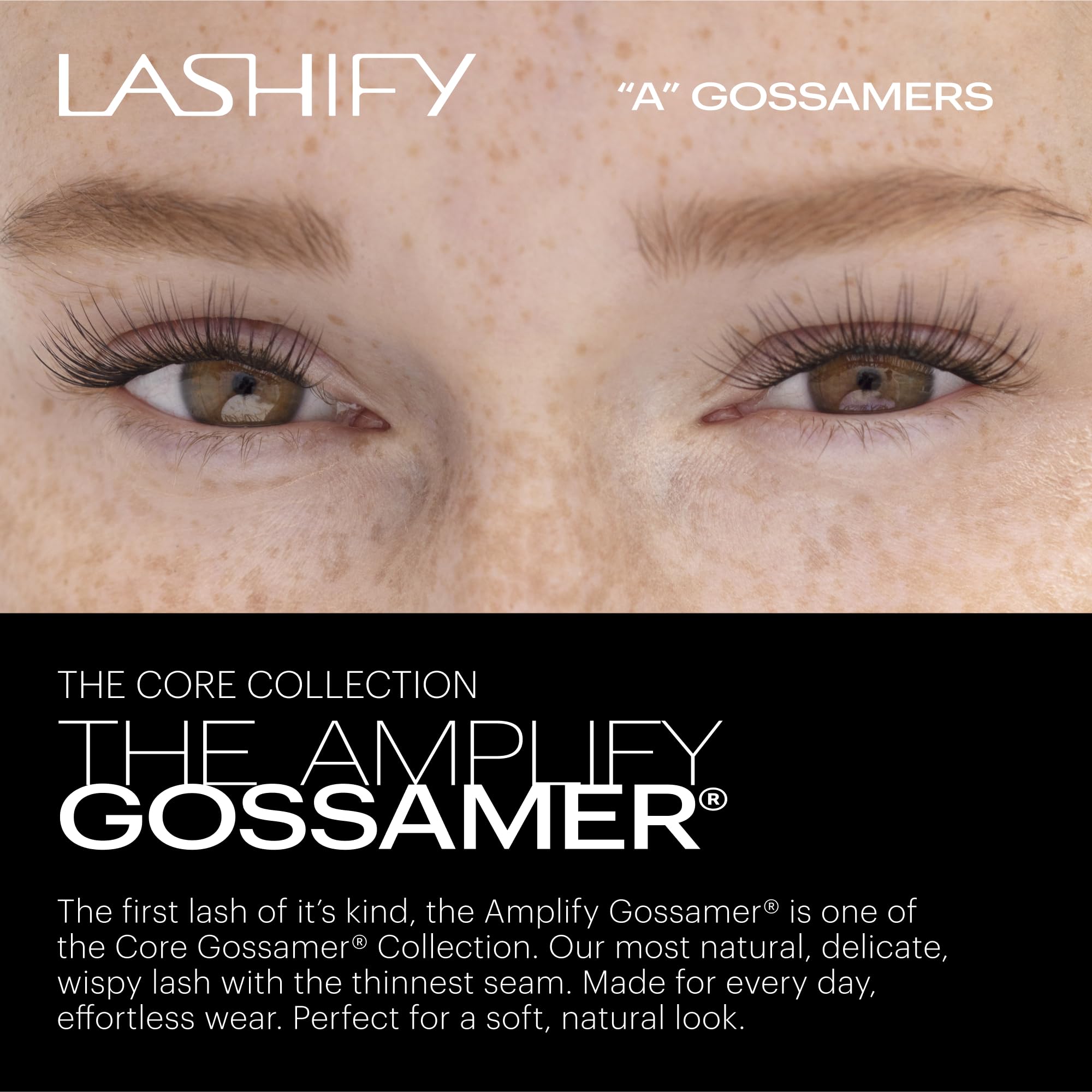 Lashify Amplify gossamer cartridge highlights premium Korean PBT silk.