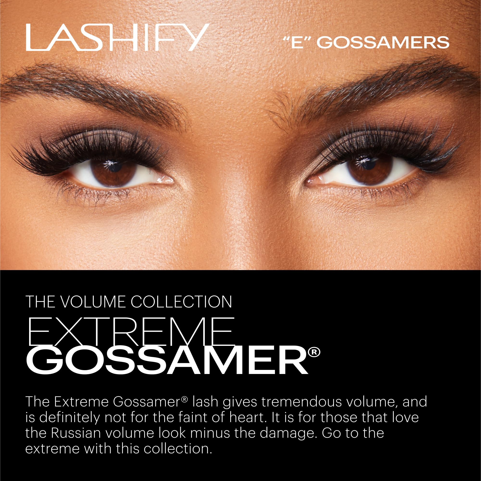 Lashify Extreme 13mm Gossamer cartridge image highlights premium Korean silk lashes for long-lasting volume.