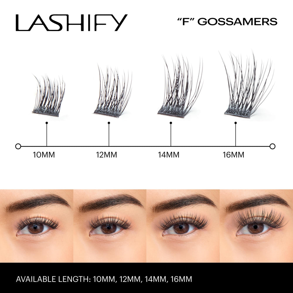 Lashify Fuse Control Wand usage demonstrates precise DIY application with Gossamer lashes.