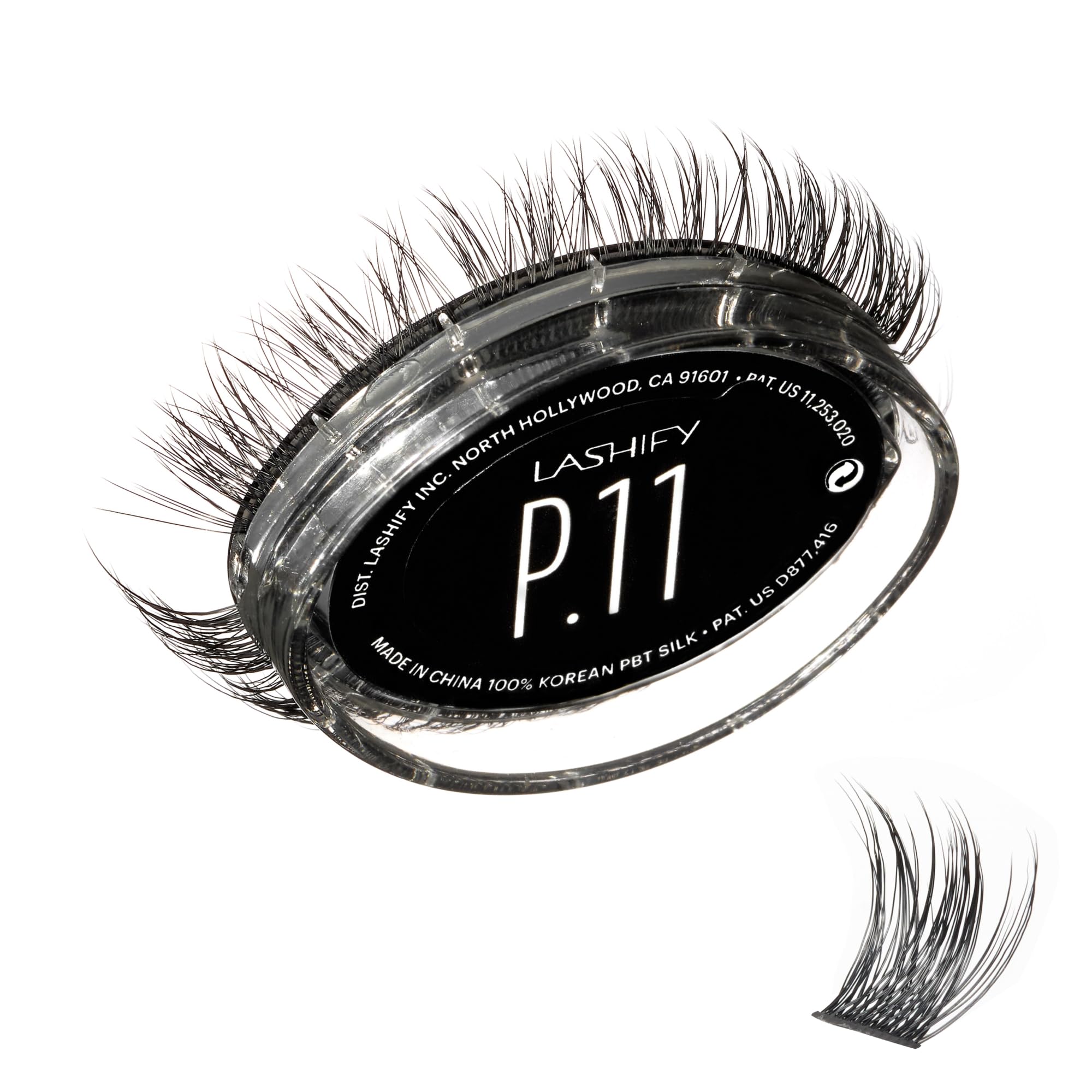 Lashify Plushy Gossamer 11mm lashes closeup, black, natural-looking daily volume.