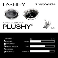 Lashify Plushy Gossamer cartridge 12 lashes, precise DIY customization for chic lashes.