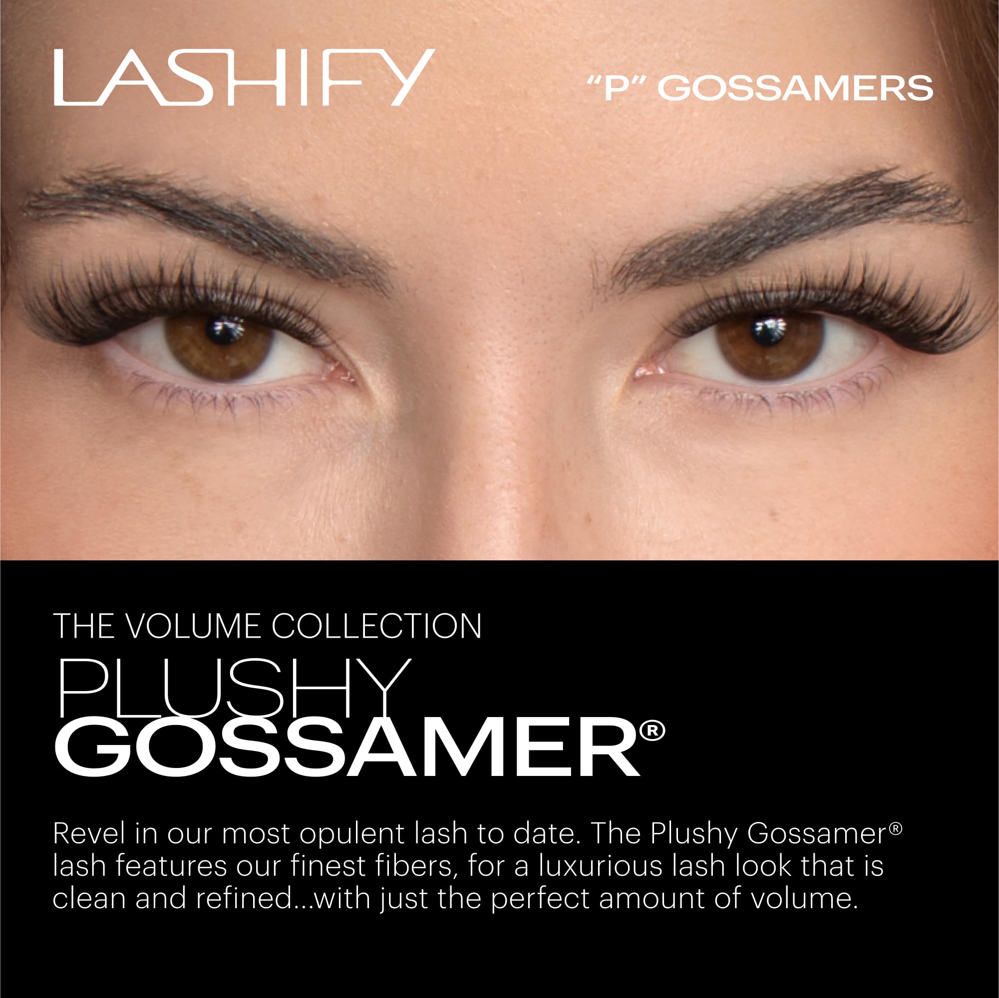 Lashify Plushy gossamer fibers close-up show premium vegan silk.