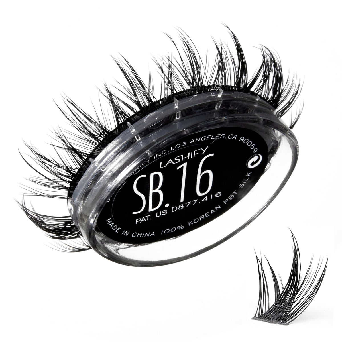 Lashify Star Burst 16mm Gossamer refill on tray for versatile lash styling.