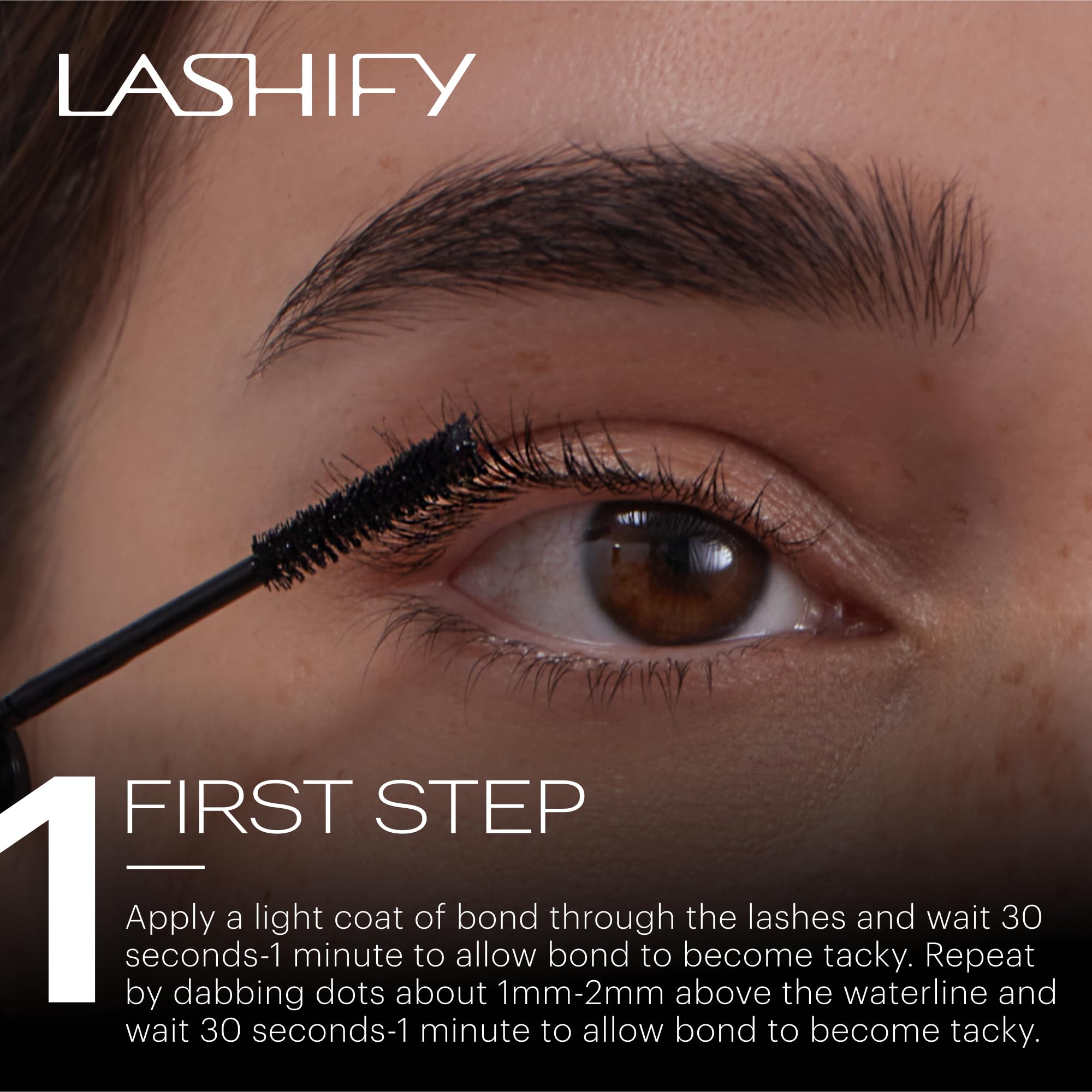 Lashify Water Poof Sealer base coating applied along lash base.