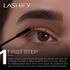 Lashify Water Poof Sealer base coating applied along lash base.