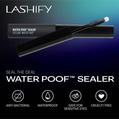 Lashify Water Poof Sealer bottle side highlighting durable matte finish.