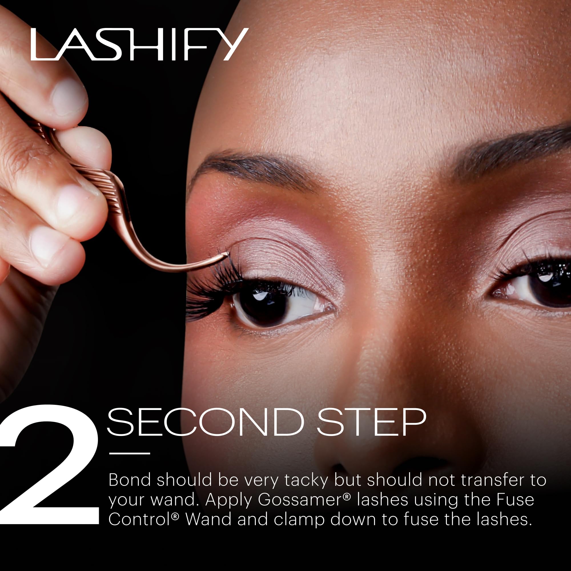 Lashify Water Poof Sealer on Gossamer lashes shows protective layer.