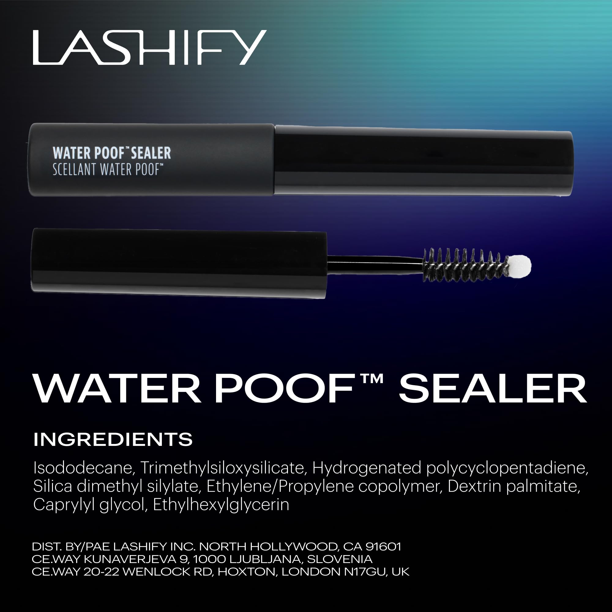 Lashify Water Poof Sealer water-repellent effect on lashes.