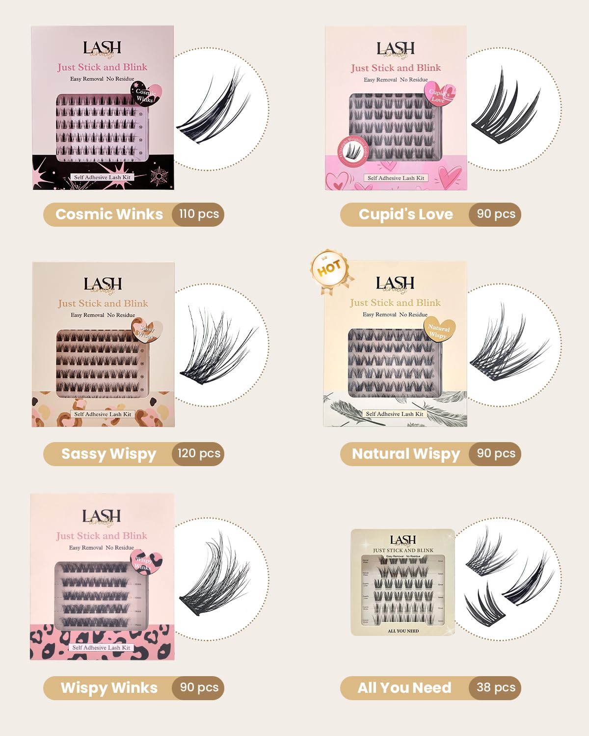 Lashterally hypoallergenic clusters and packaging support gentle removal and reuse.