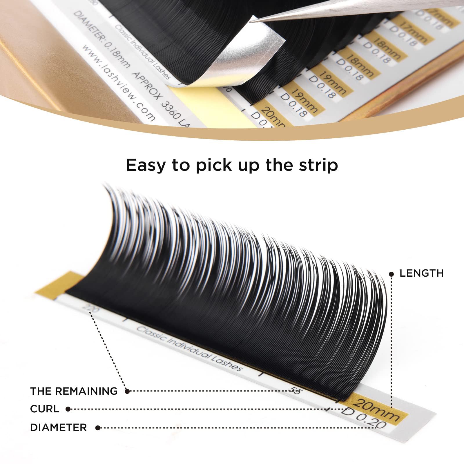 LASHVIEW curva D para un look más encantador y definido.