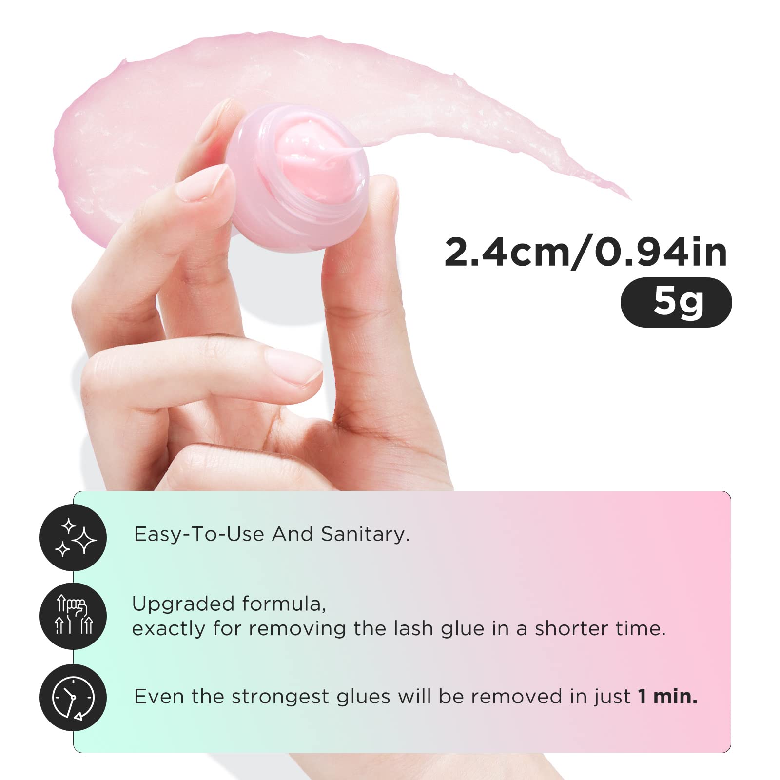LASHVIEW remover cream Lily flavor close-up showing smooth gel texture for controlled application.