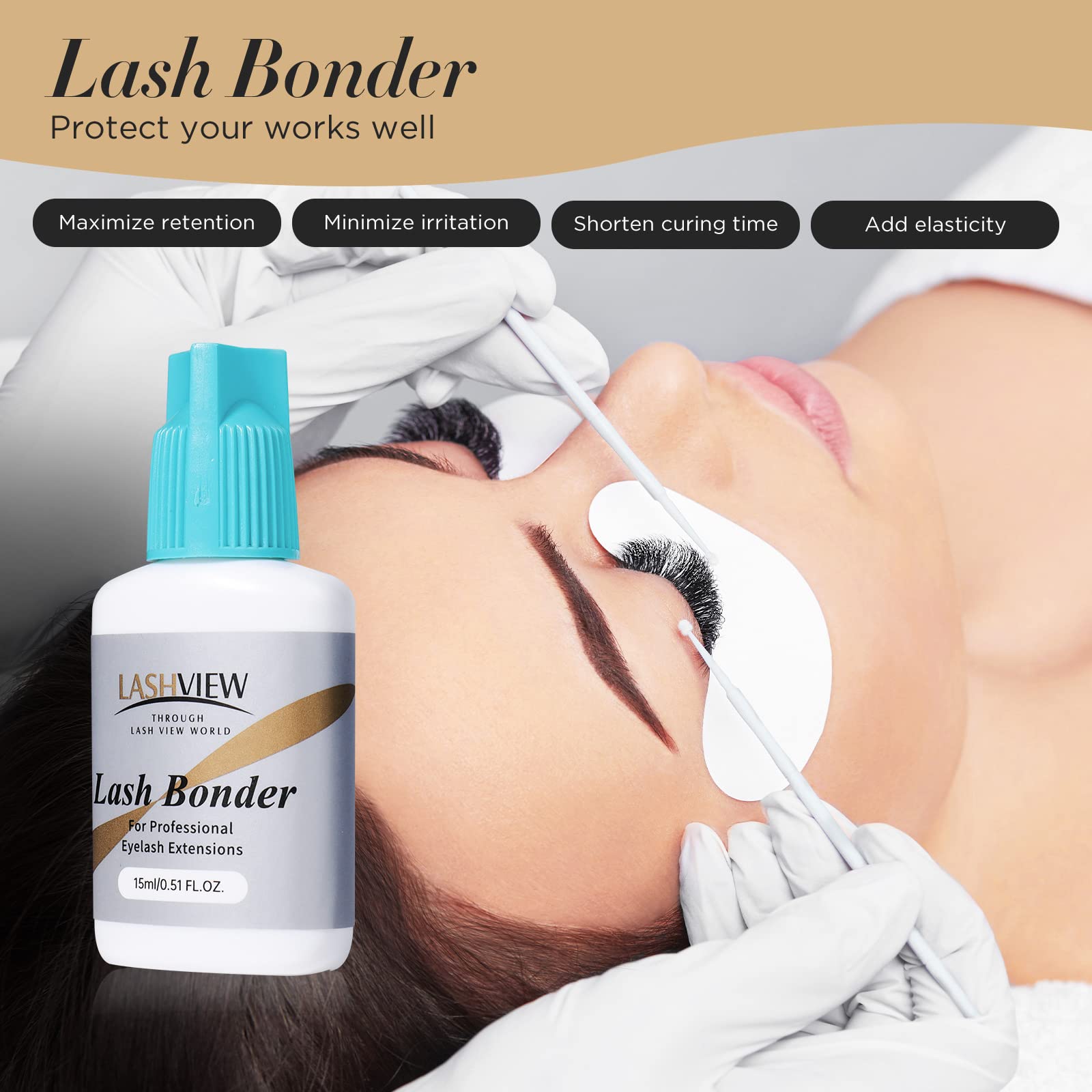 LASHVIEW lash bonder promotes faster cure for efficient appointments.