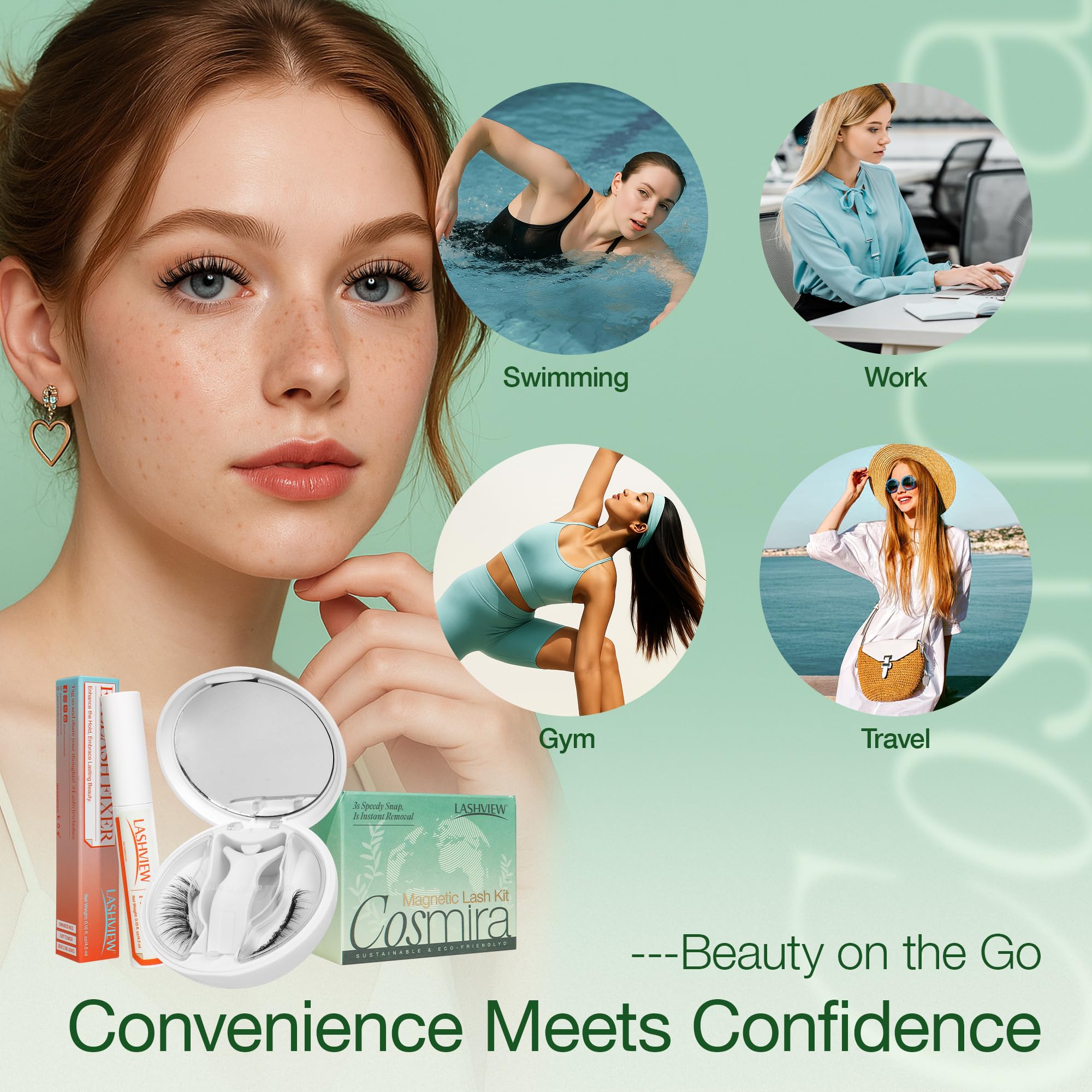 LASHVIEW no-glue design allows gentle removal in seconds to protect natural lashes.