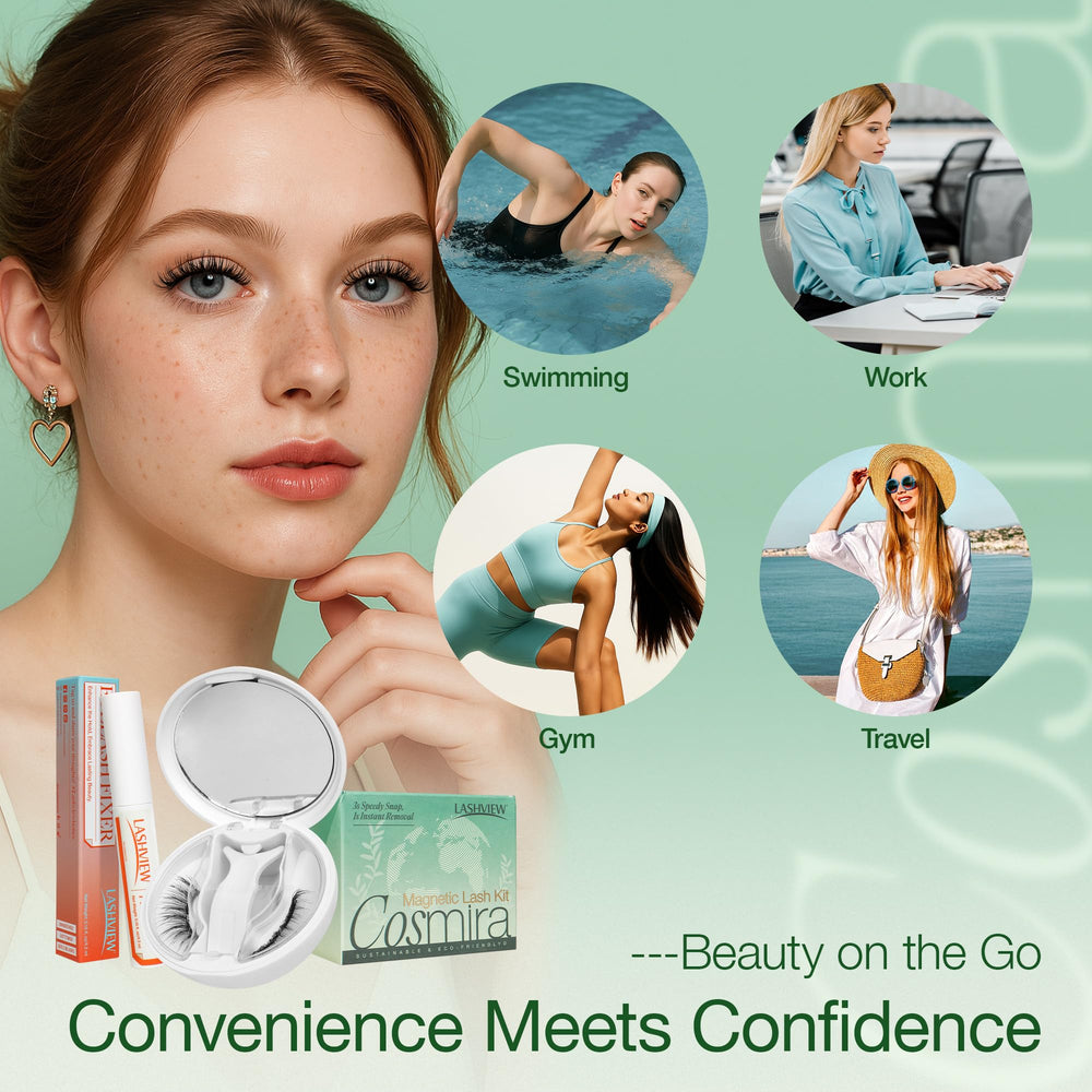 LASHVIEW no-glue design allows gentle removal in seconds to protect natural lashes.