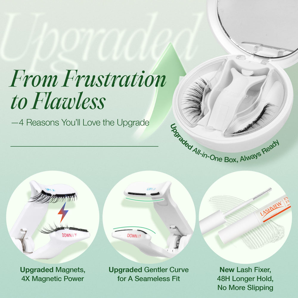 LASHVIEW ergonomic curved applicator guides lash alignment for effortless, even application.