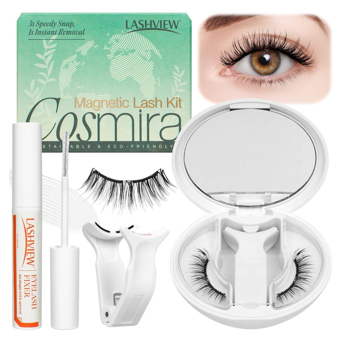 LASHVIEW upgrade lashes with applicator enable quick, precise on-eye placement for a salon-like look.