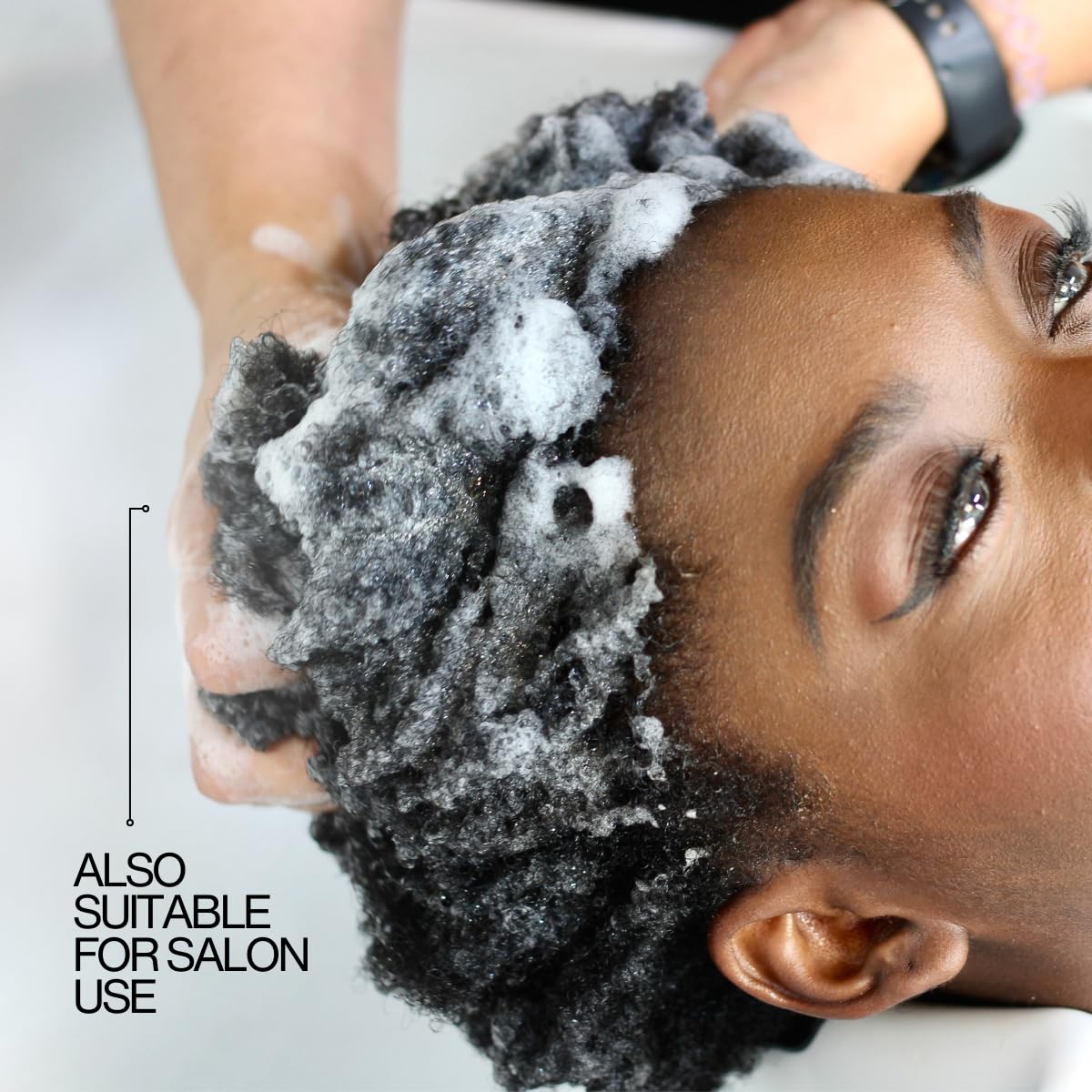 Lasio Hypersilk jojoba oil droplets indicate deep hydration for frizz control.