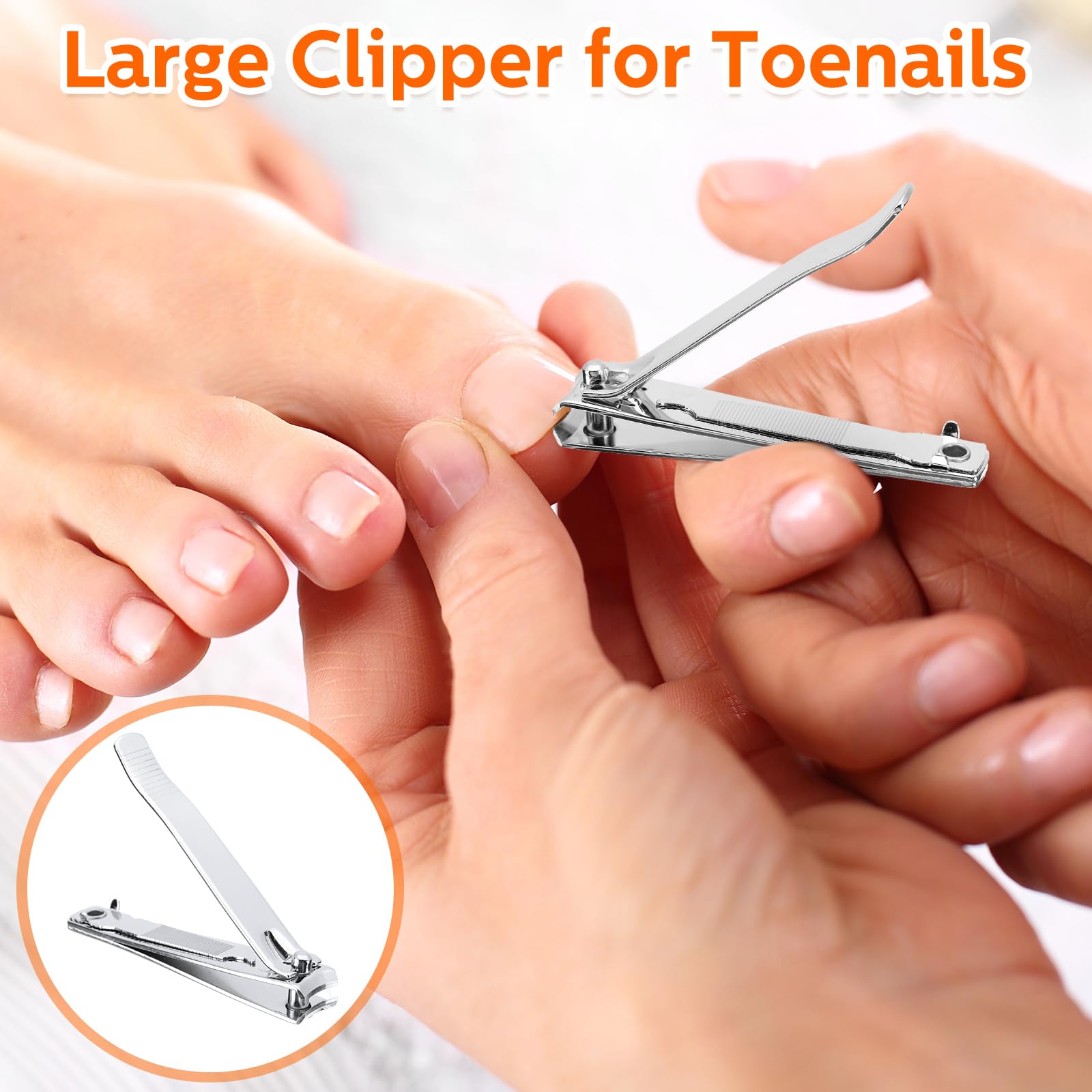Lasnten clipper includes built-in nail file for finishing edges.