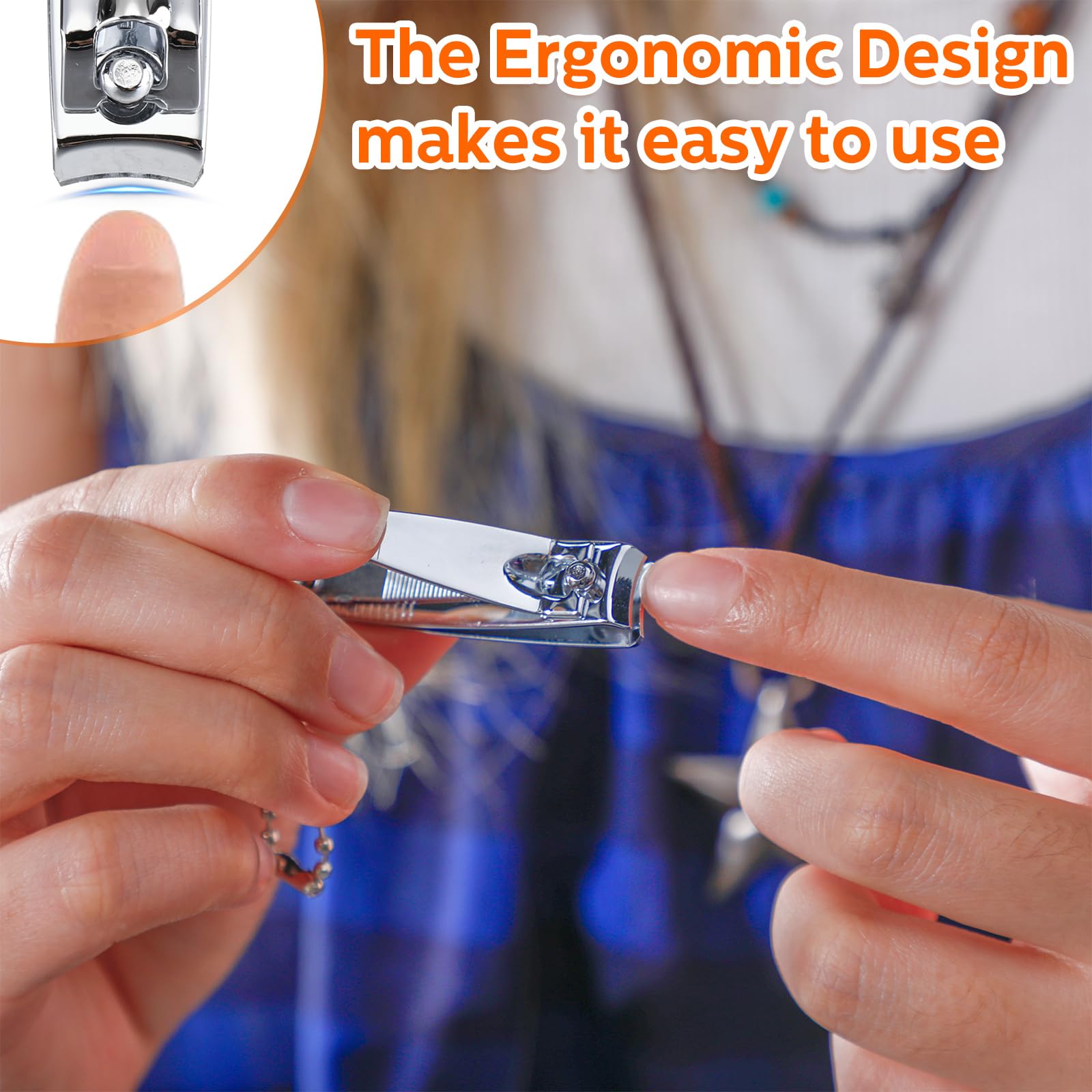 Lasnten curved-edge clipper follows natural nail shape for clean cuts.