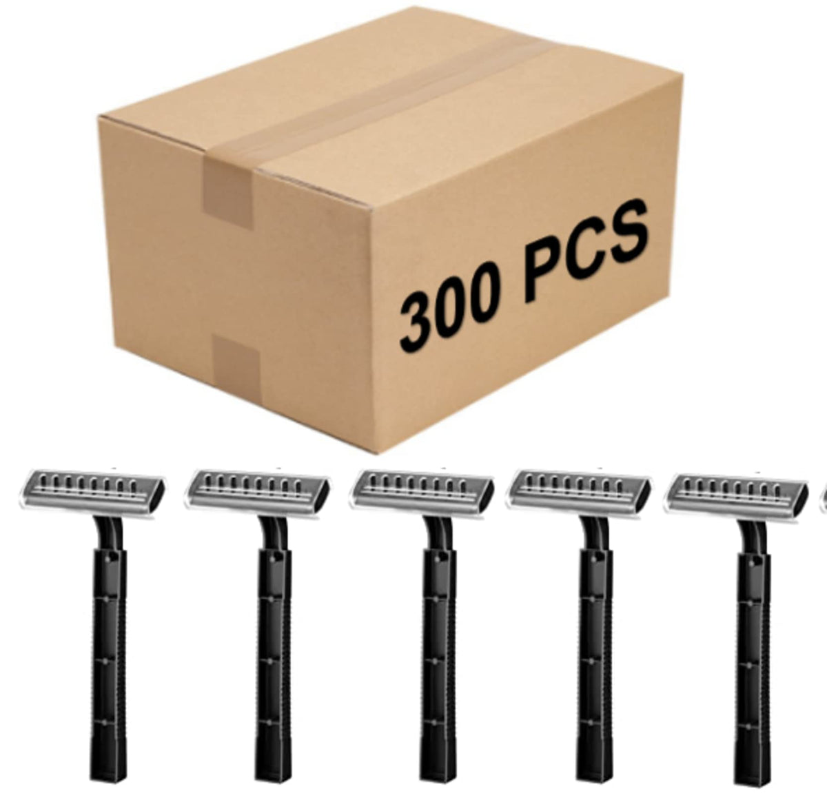Lasnten disposable razors bulk 300 black pack for daily use and easy restocking.