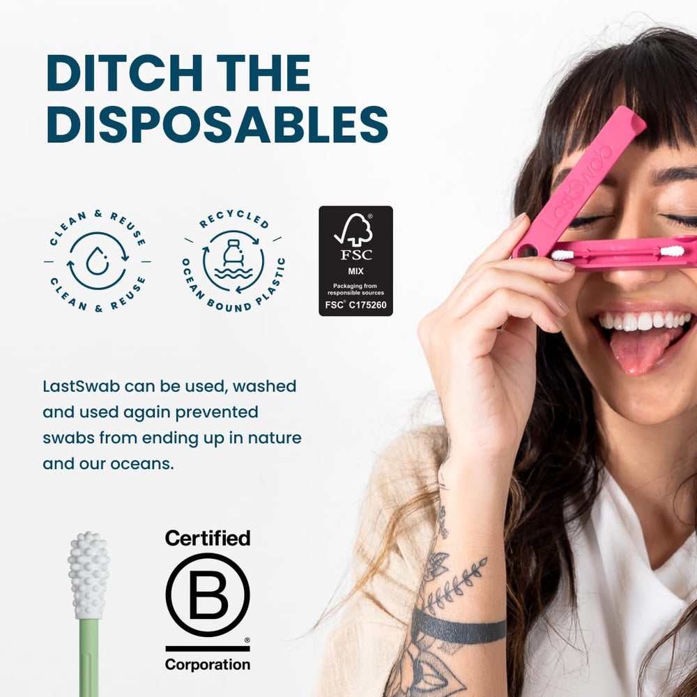 LastSwab makeup-applications shows versatile use for cosmetics removal and touch-ups.
