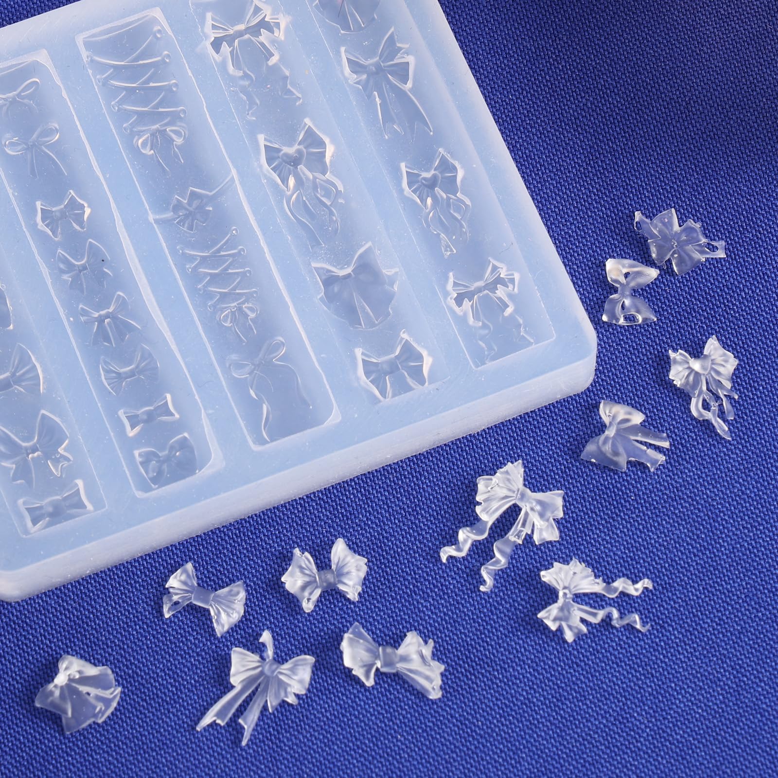 lasuroa Bow Nail Charm Mold storage compact supports easy cleaning and reuse.