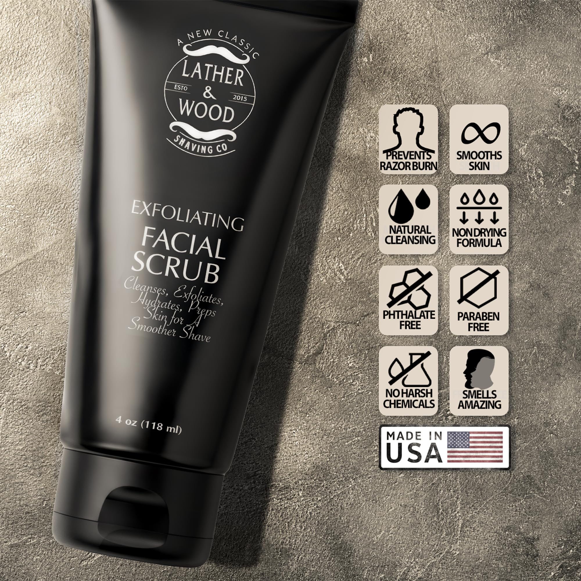 Lather & Wood Face Scrub pore cleanse demonstrates clearer pores