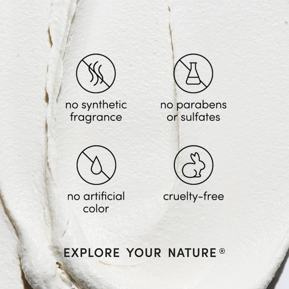 Vegan and cruelty-free badge on LATHER Mint Thyme Hair Wash packaging
