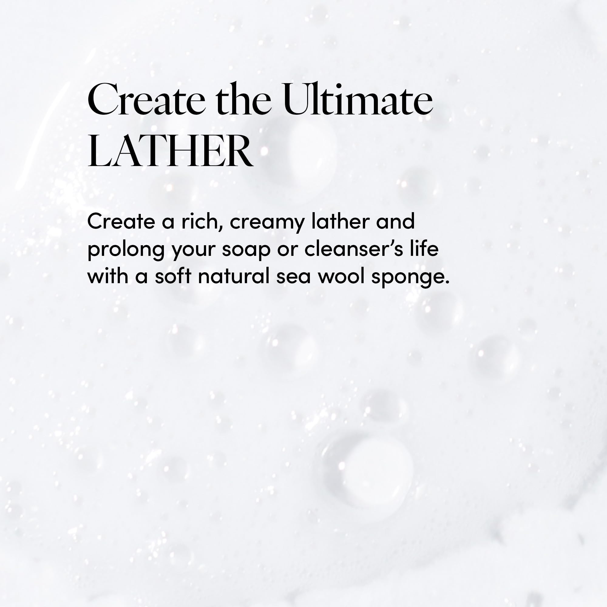 LATHER sea wool sponge ethically harvested for eco-friendly exfoliation and gentle cleansing