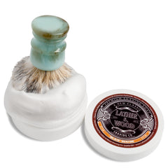 Lather & Wood handcrafted small-batches image emphasizes quality and care.