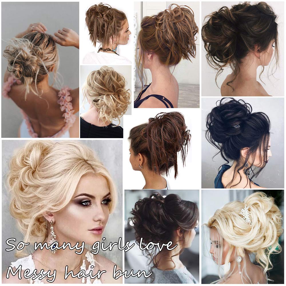 Lativ Messy Hair Bun color-bleach blonde may vary slightly on screen
