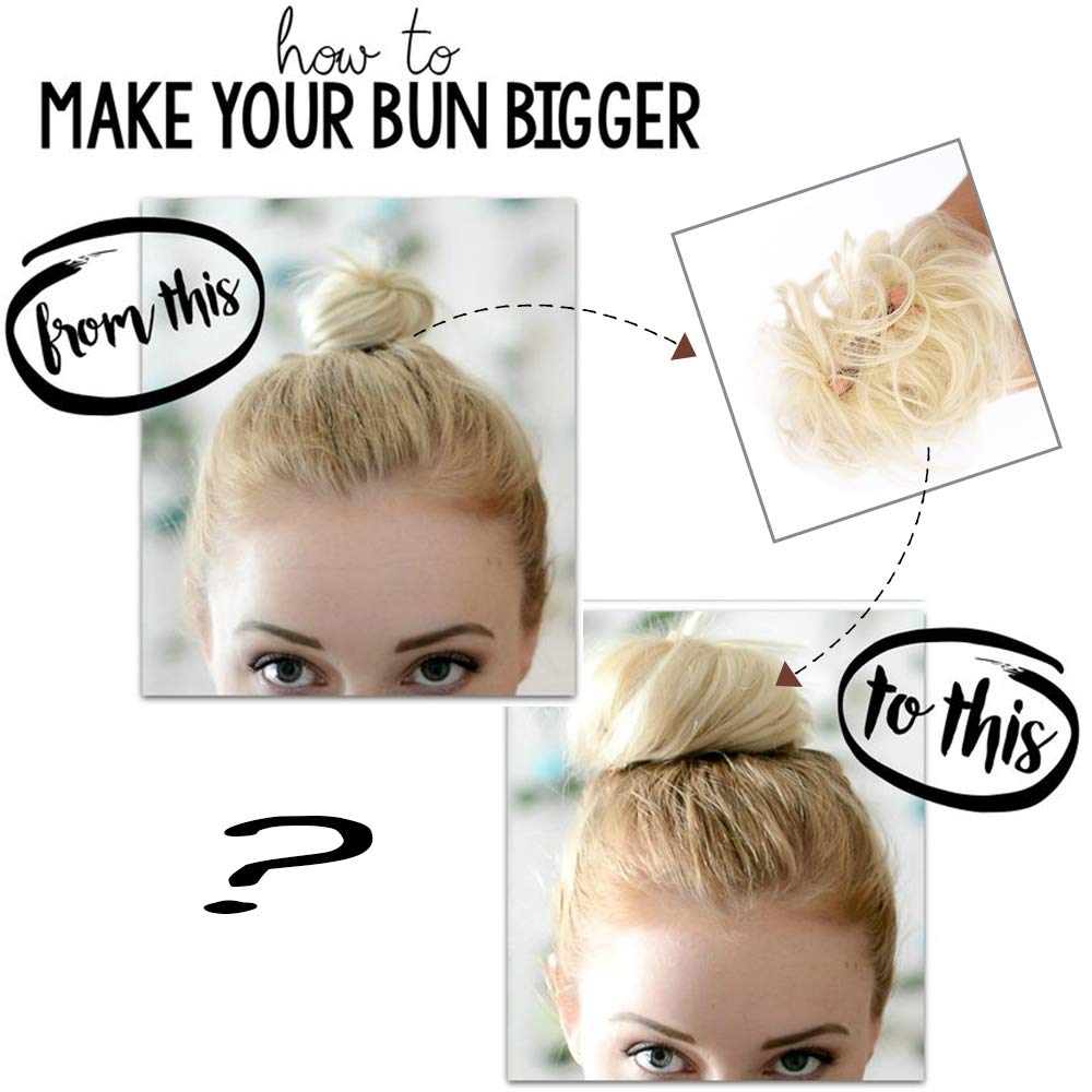 Lativ Messy Hair Bun extension in ponytail to boost fullness
