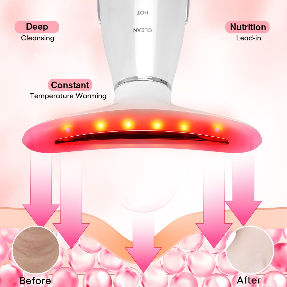 LATME facial massager ergonomic-fit hugs neck and face contours for calming sessions.