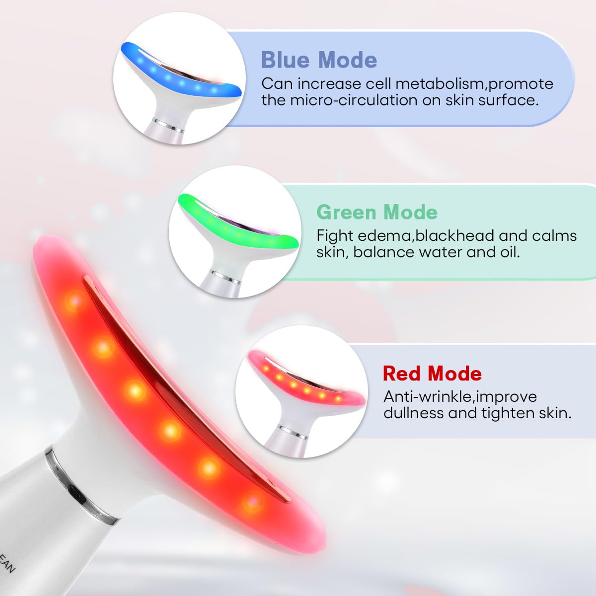 LATME facial massager heat-therapy provides soothing warmth for comfort during use.