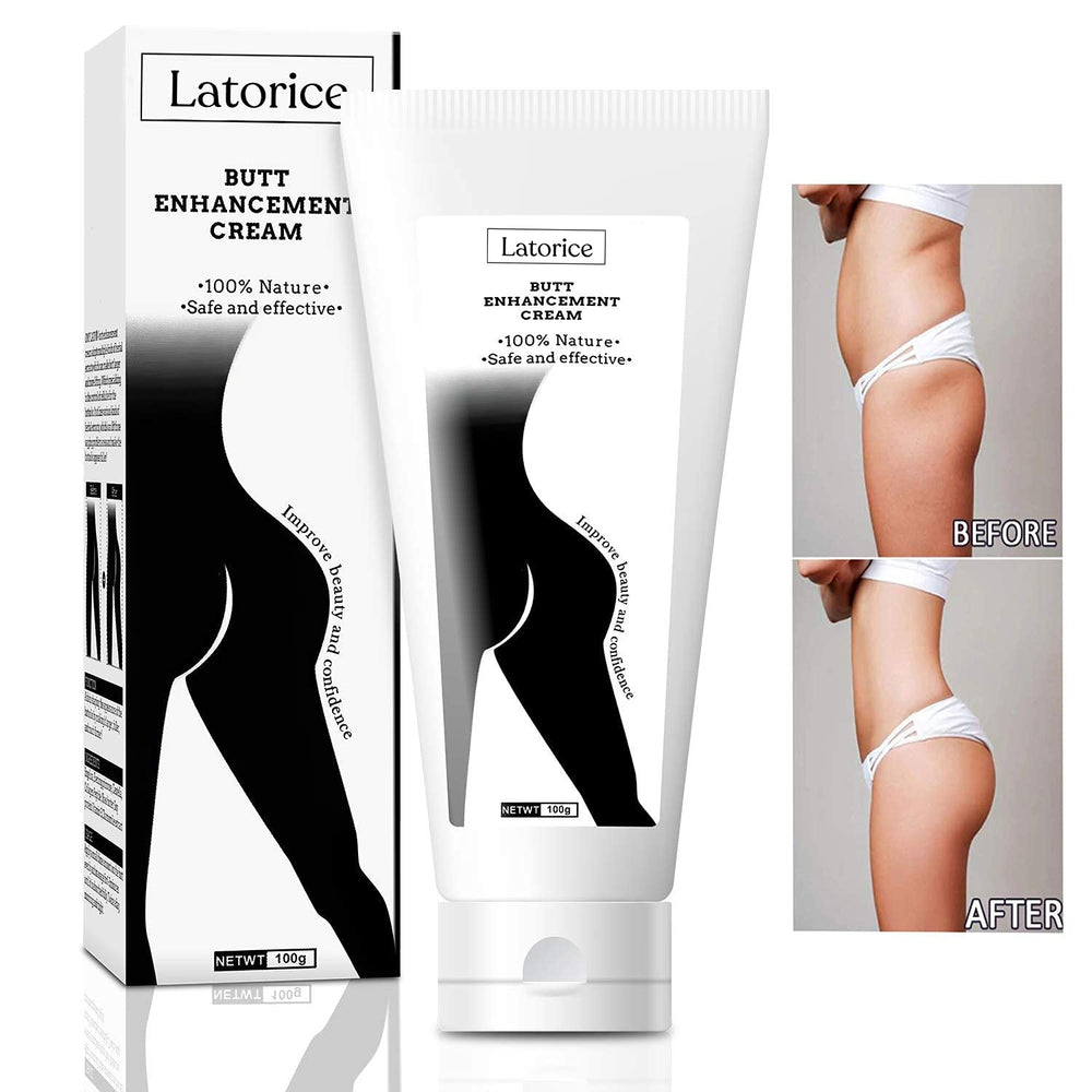 LATORICE Butt Enhancement Cream jar open showing silky texture for firming massage