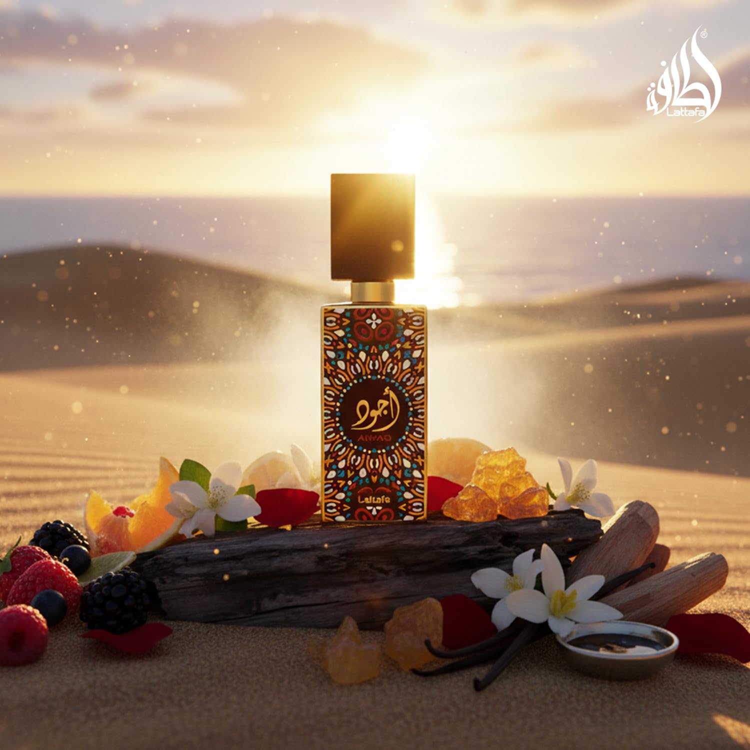 Lattafa Ajwad packaging box, luxurious box pairing with the perfume gift-ready.