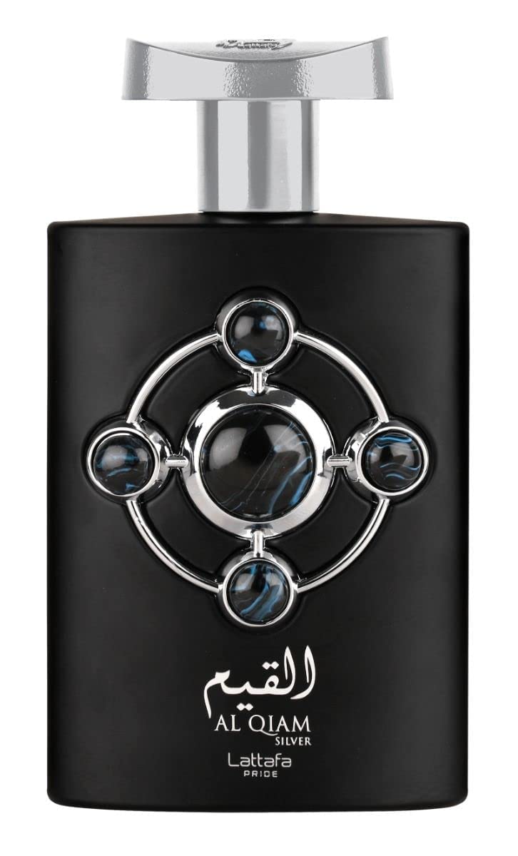 Lattafa Al Qiam Silver bottle front view, ideal for daily wear.