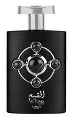 Lattafa Al Qiam Silver bottle front view, ideal for daily wear.