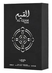 Lattafa Al Qiam Silver spray mist showing even application and longevity.
