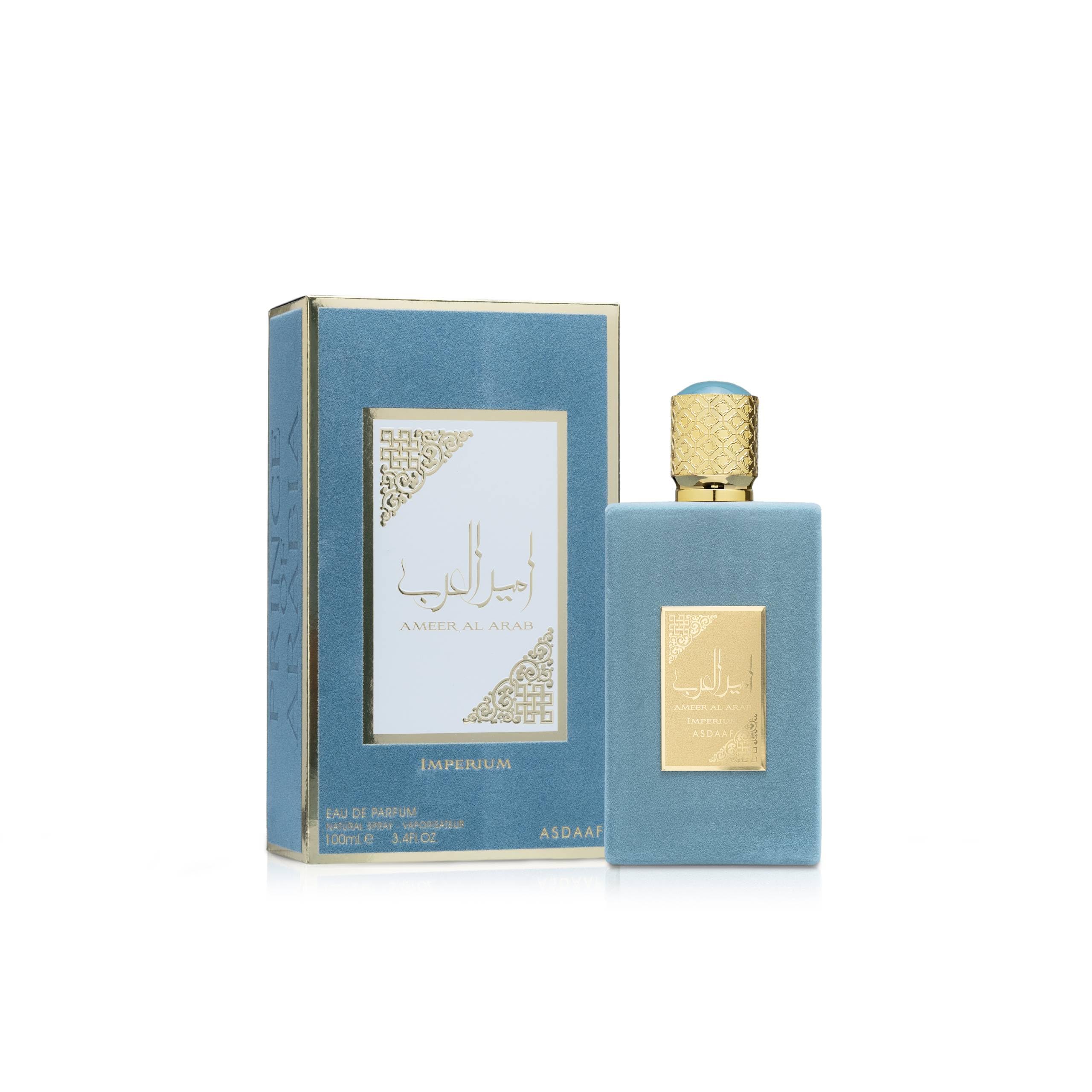 Lattafa Ameer Al Arab Imperium outer box emphasizes gifting-ready presentation.