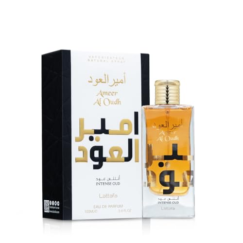 Lattafa Ameer Al Oud Intense Oud packaging—elegant packaging for special occasions.