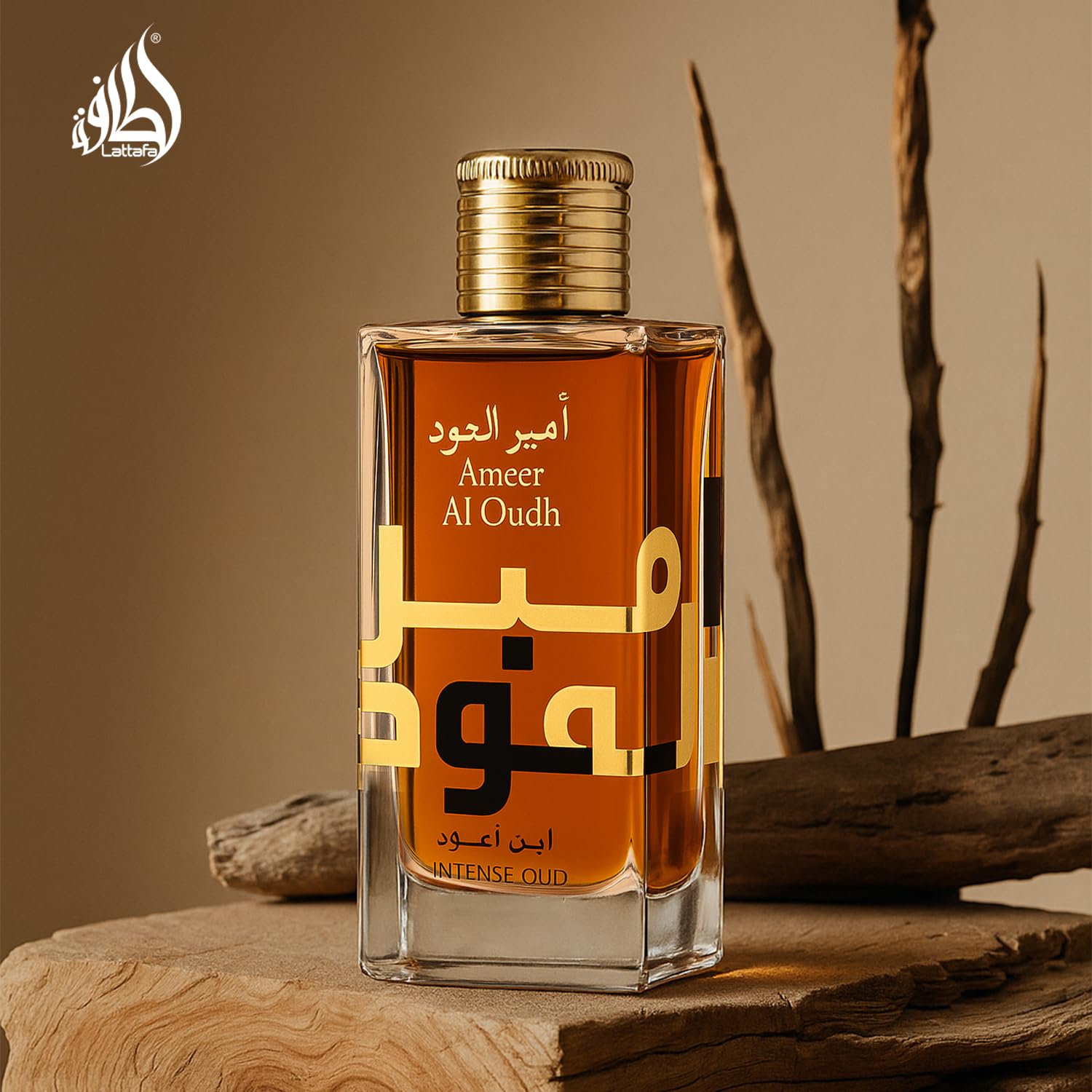 Lattafa Ameer Al Oud Intense packaging highlights luxury and unisex appeal
