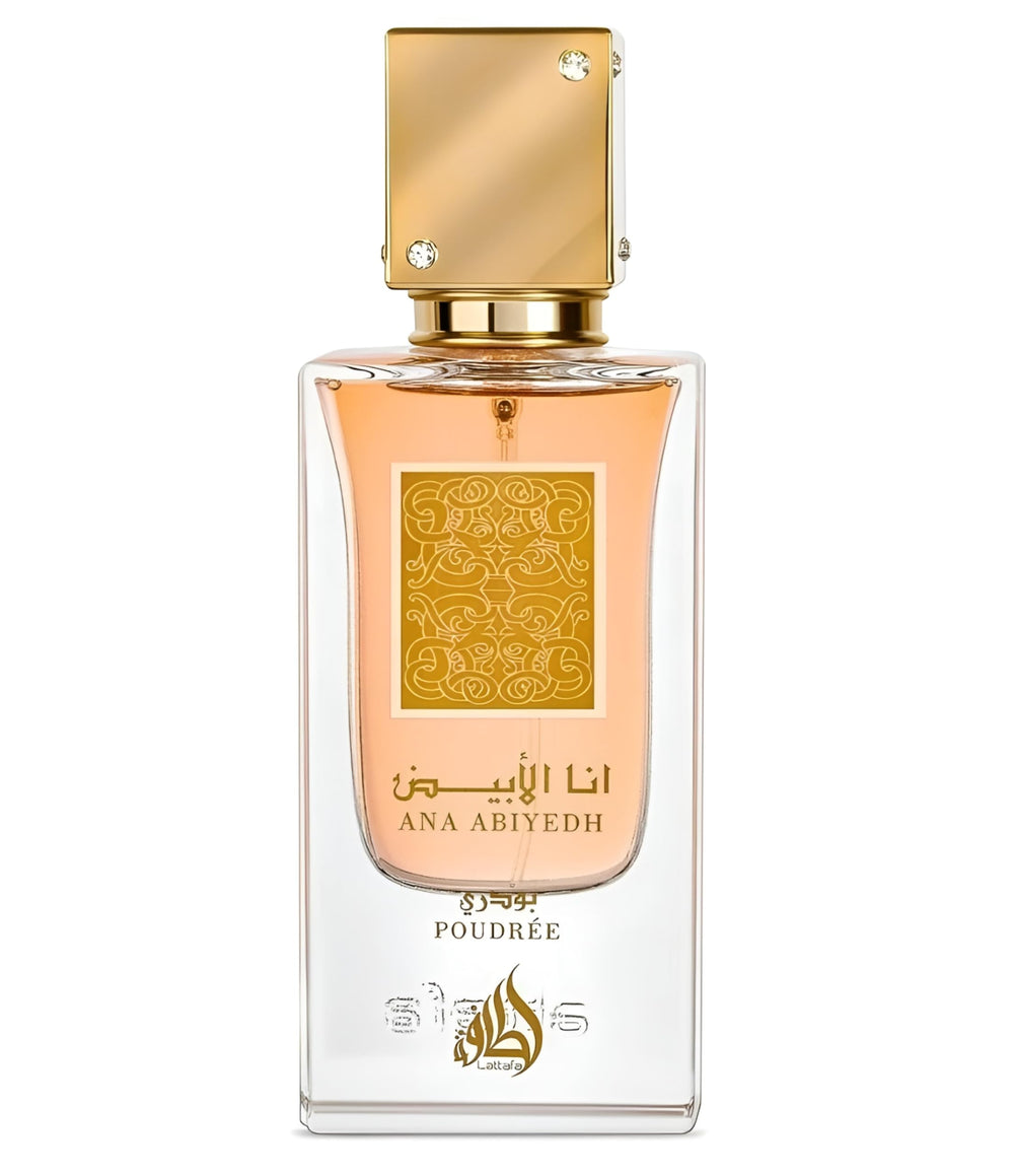 Lattafa Ana Abiyedh Poudree bottle front view for daily elegance.