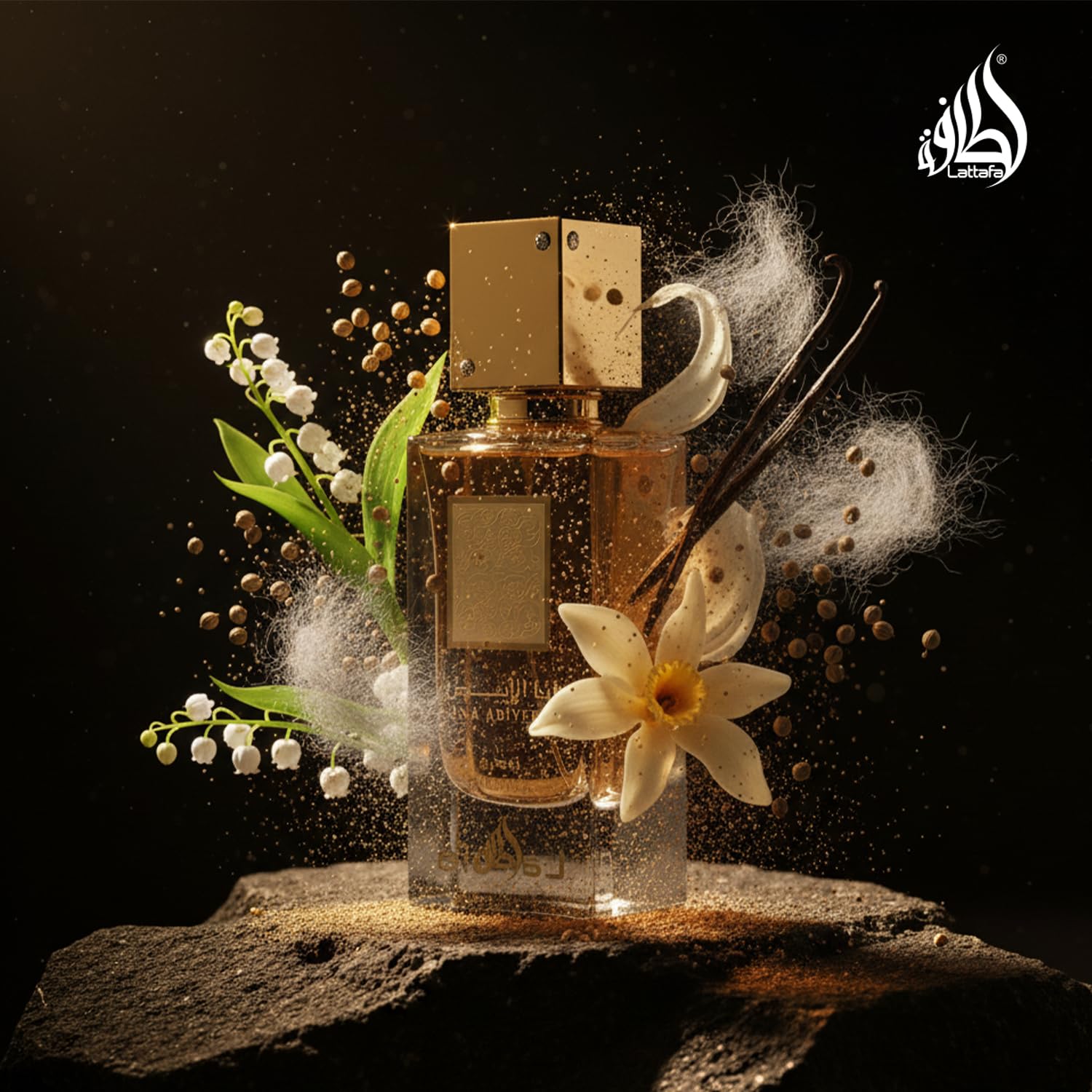 Lattafa Ana Abiyedh Poudree jasmine orange blossom highlight daytime appeal.