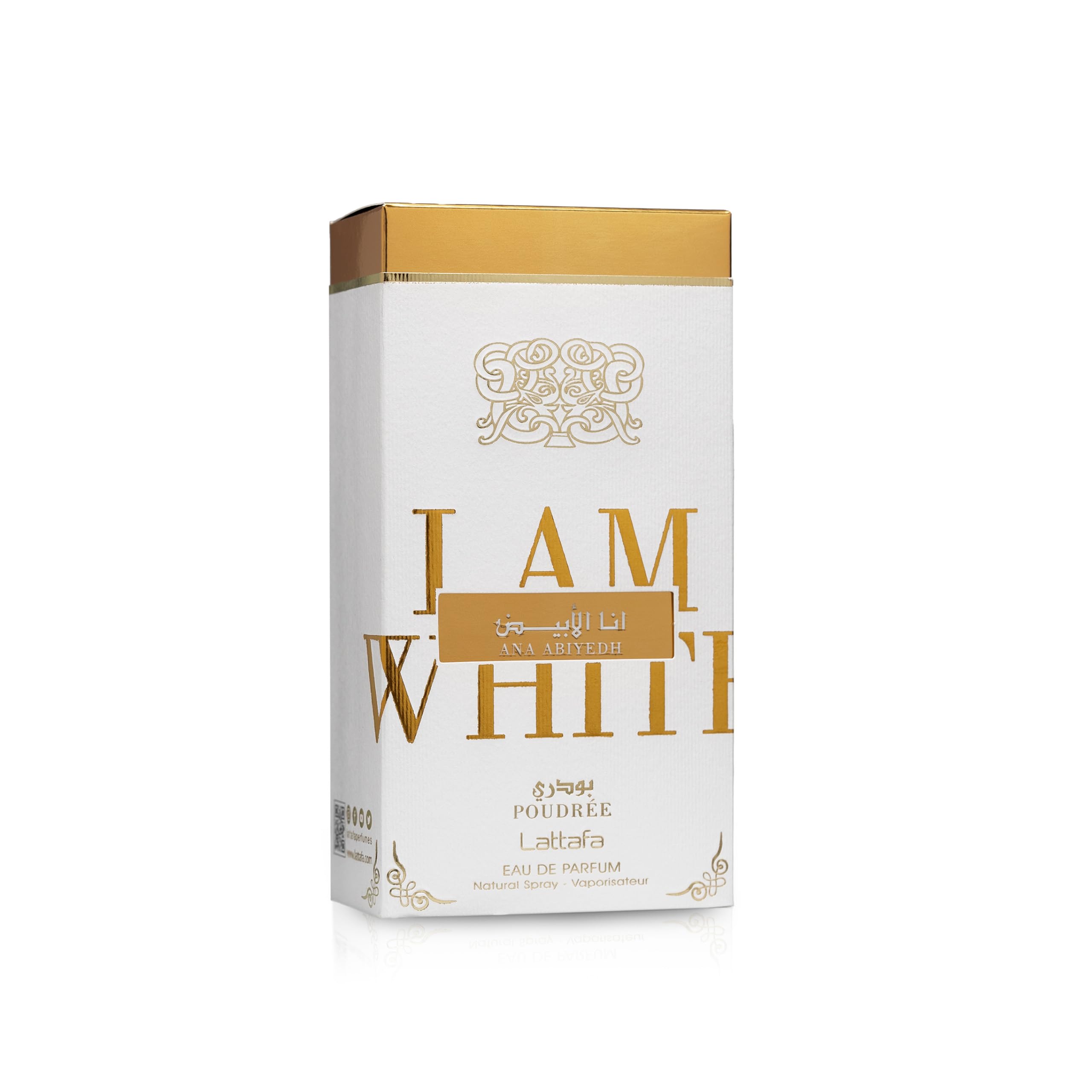 Lattafa Ana Abiyedh Poudree vanilla-tonka base evokes creamy sweetness.
