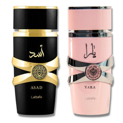 Lattafa Asad bottle showcases black pepper for bold daytime wear.