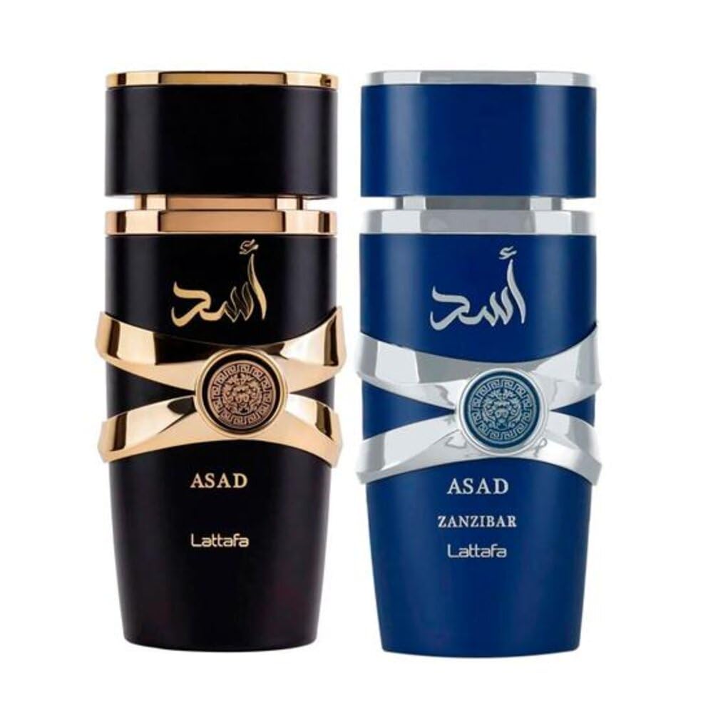 Lattafa Asad gift set box, premium packaging ideal for gifting and display.
