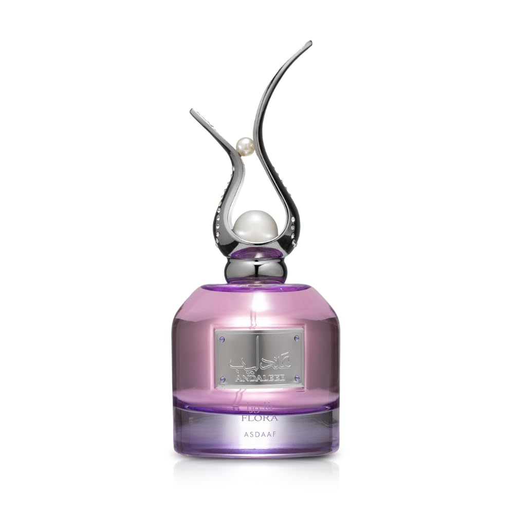 Lattafa Asdaaf Andaleeb Flora bottle front view, elegant daily wear with lasting presence.