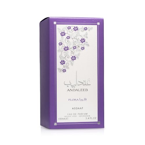 Lattafa Asdaaf Andaleeb Flora packaging box, ideal for gifting and seasonal fragrance rotation.