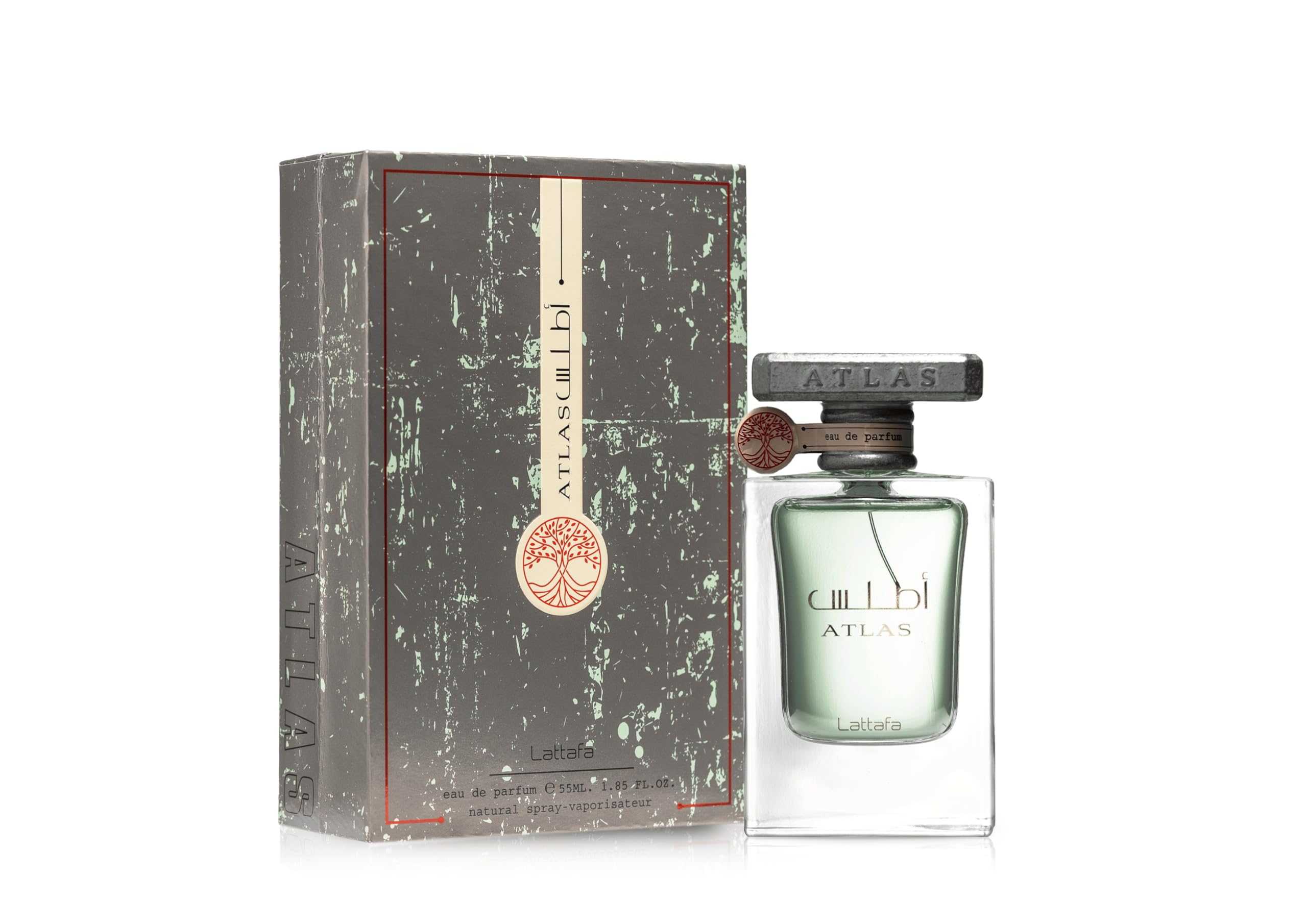 Lattafa Atlas top-note visual with salt and lemon evokes fresh coastal vibe